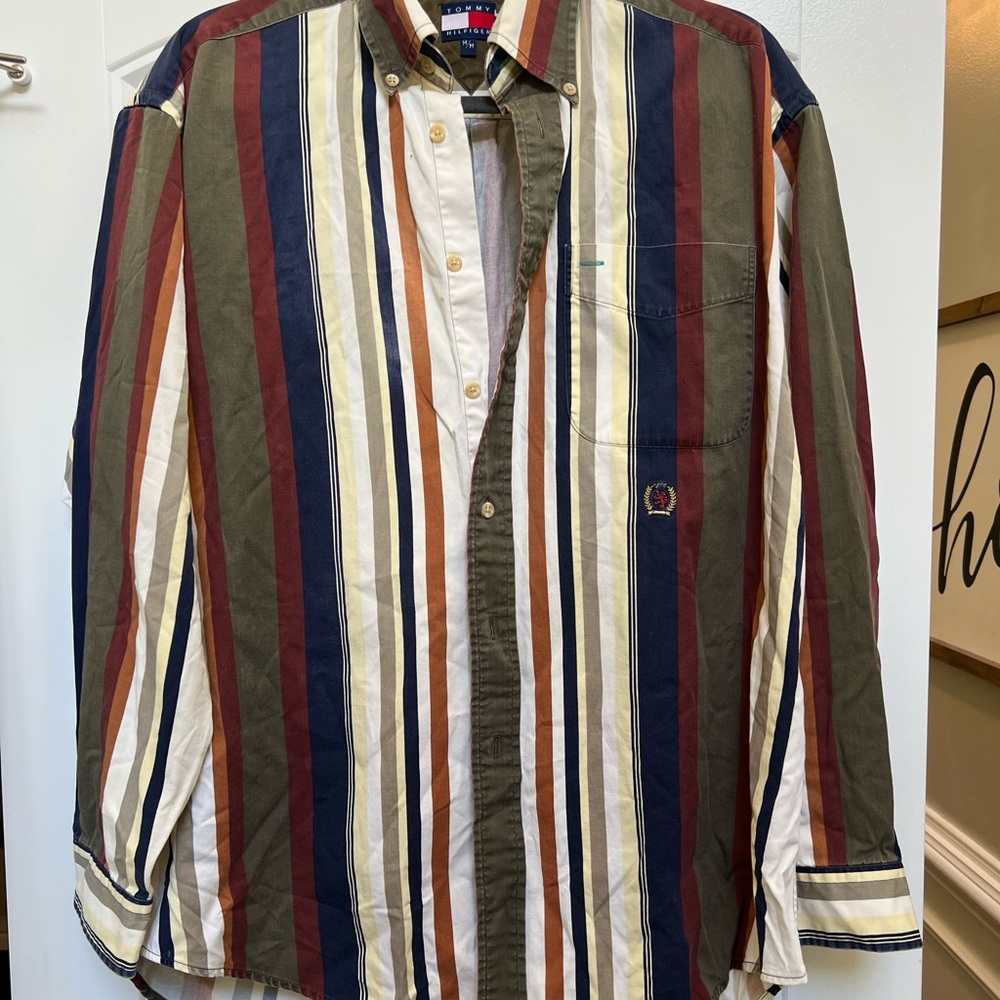 Vintage Striped Tommy Hilfiger Button Up